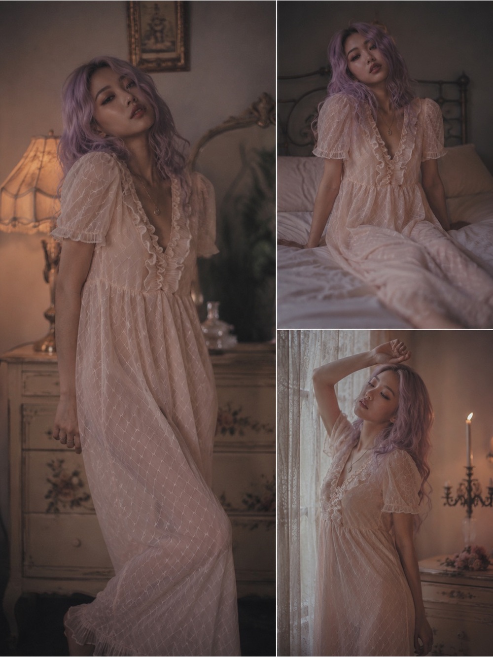 Vintage Beautiful blush nightgown / dress